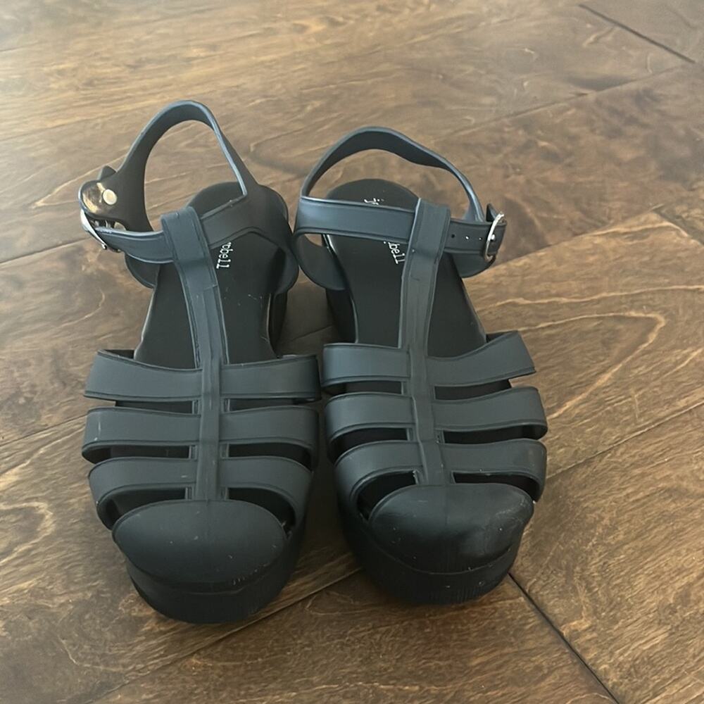NWOT Jeffrey Campbell Candied Black Rubber Platform Sandals size 9 - Picture 2 of 10